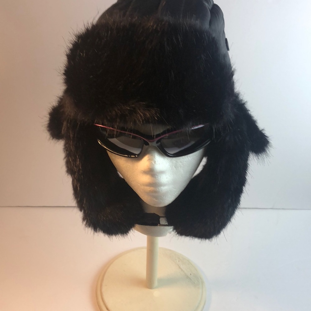 Brekka Unisex Black Trapper Hat Size 58